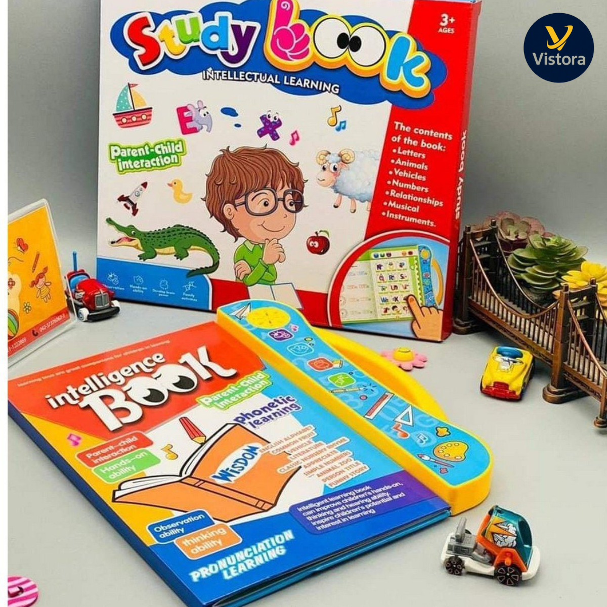 Vistora™ Interactive English Learning Book for Kids – Letters, Words, Rhymes & Sounds