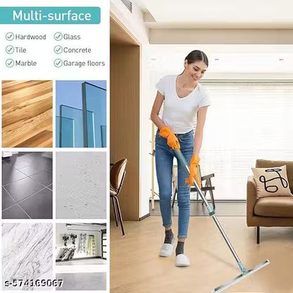 Heavy Duty Magic Broom Silicone Floor Wiper–Premium Floor Squeegee with Stainless Steel Extendable Handle