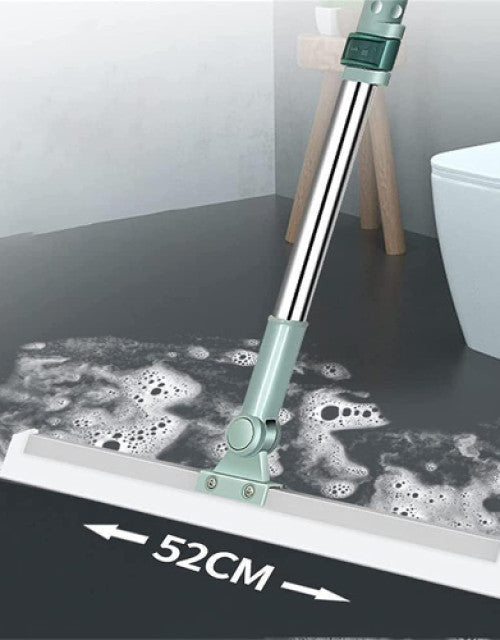 Heavy Duty Magic Broom Silicone Floor Wiper–Premium Floor Squeegee with Stainless Steel Extendable Handle